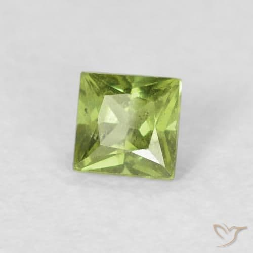 0.30ct Natural Yellowish Green Sapphire, Square, 3.5x3.4 mm
