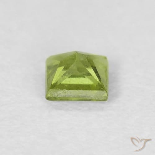 0.30ct Natural Yellowish Green Sapphire, Square, 3.5x3.4 mm
