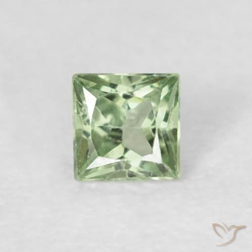 0.22ct Natural Light Sage Green Sapphire, Square, 3.1x3.1 mm
