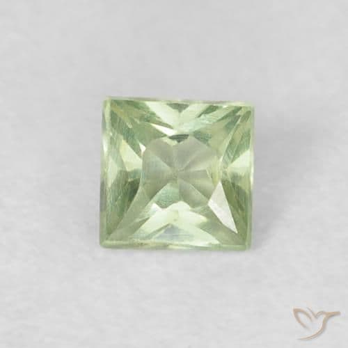 0.21ct Natural Pale Pear Green Sapphire, Square, 3.1x3.1 mm