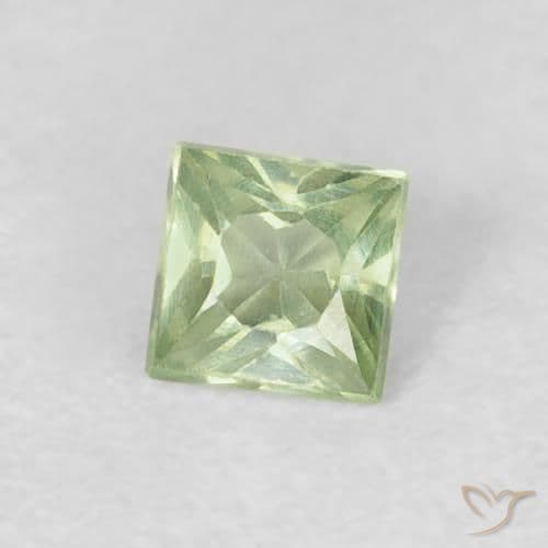 0.21ct Natural Pale Pear Green Sapphire, Square, 3.1x3.1 mm