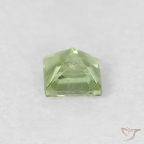 0.18ct Natural Light Yellow Green Sapphire, Square, 3x3 mm