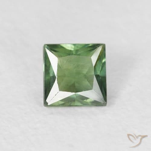 0.33ct Natural Medium Green Sapphire, Square, 3.6x3.6 mm