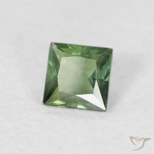0.33ct Natural Medium Green Sapphire, Square, 3.6x3.6 mm