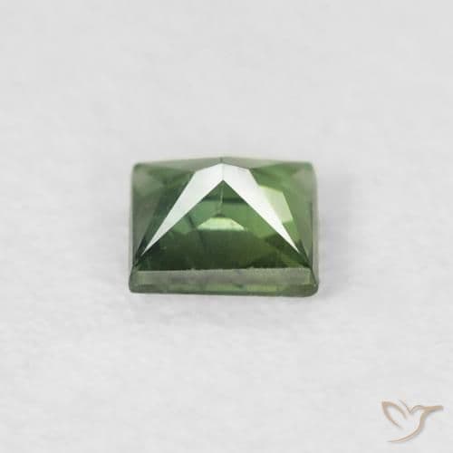 0.33ct Natural Medium Green Sapphire, Square, 3.6x3.6 mm