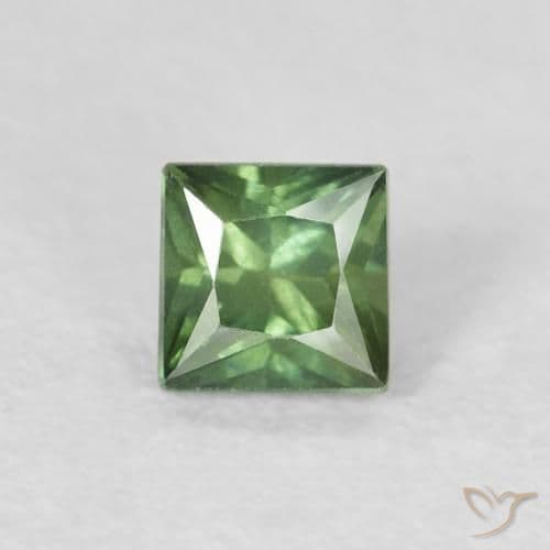 0.40ct Natural Deep Green Sapphire, Square, 3.6x3.6 mm