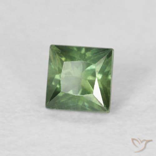 0.40ct Natural Deep Green Sapphire, Square, 3.6x3.6 mm