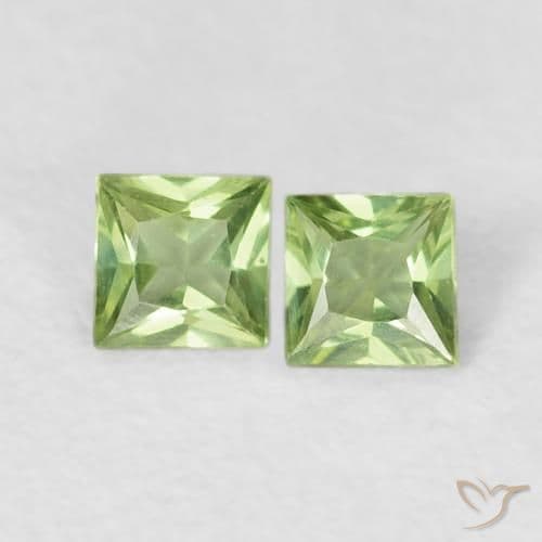 0.34ct Natural Medium Green Sapphire, Square, 3.1x3.1 mm
