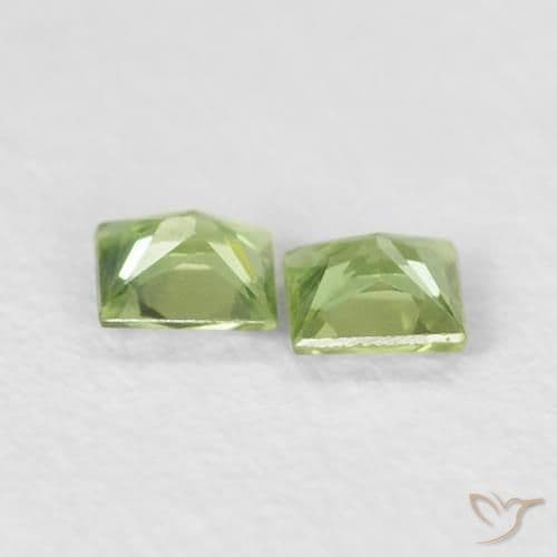 0.34ct Natural Medium Green Sapphire, Square, 3.1x3.1 mm