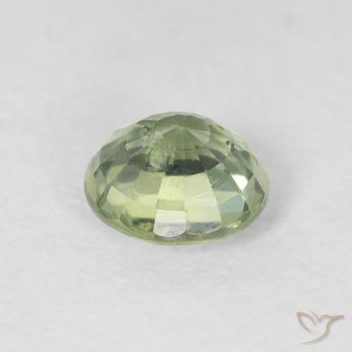 0.80ct Natural Very Light Green Sapphire, Round Cut, 5.44 mm