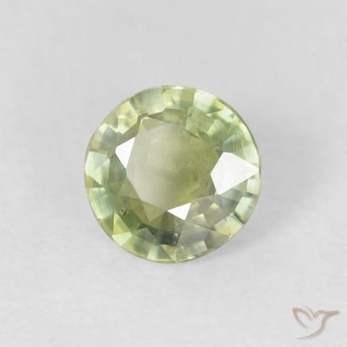 0.63ct Natural Olive Green Sapphire, Round Cut, 5.34 mm