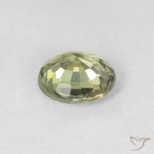 0.63ct Natural Olive Green Sapphire, Round Cut, 5.34 mm