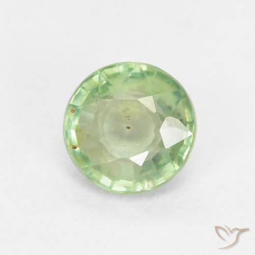 0.81ct Natural Medium Green Sapphire, Round Cut, 5.42 mm