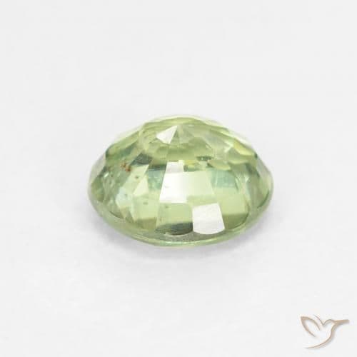 0.82ct Natural Yellow Green Sapphire, Round Cut, 5.43 mm