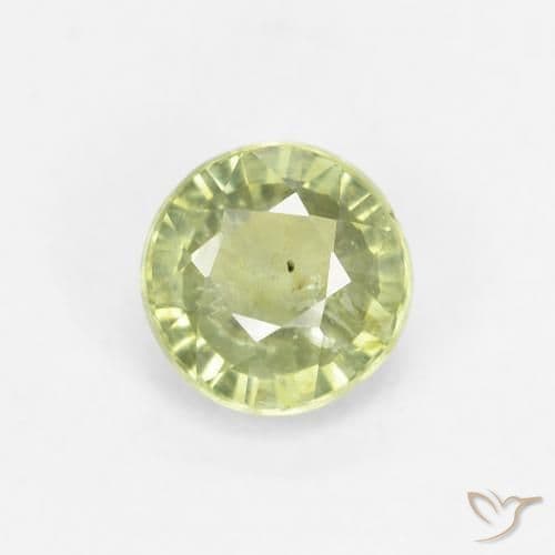 0.59ct Natural Medium Green Sapphire, Round Cut, 5.08 mm