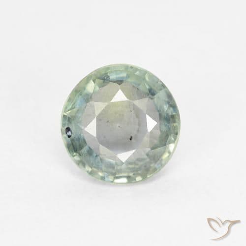 0.59ct Natural Medium Green Sapphire, Round Cut, 5.08 mm