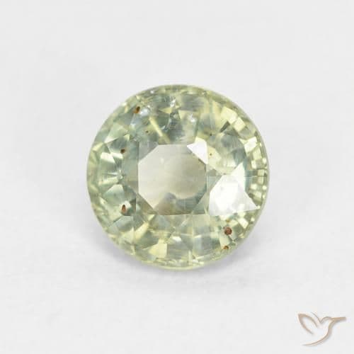 0.83ct Natural Pale Green Sapphire, Round Cut, 5.43 mm