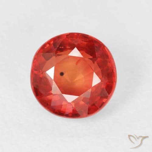 0.77ct Natural Bright Red Sapphire, Round Cut, 5.61 mm