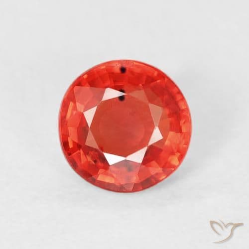 0.76ct Natural Bright Red Sapphire, Round Cut, 5.47 mm