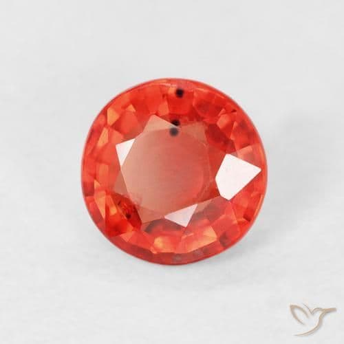 0.76ct Natural Bright Red Sapphire, Round Cut, 5.47 mm