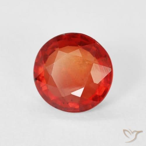 0.77ct Natural Bright Red Sapphire, Round Cut, 5.61 mm