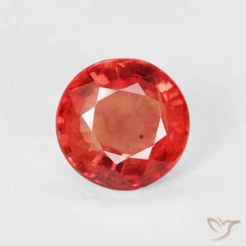 0.78ct Natural Bright Red Sapphire, Round Cut, 5.49 mm