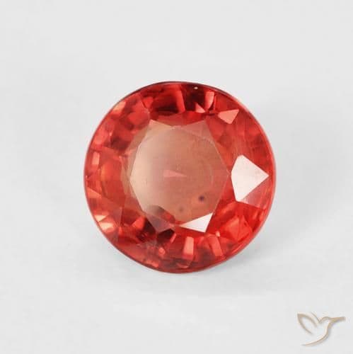 0.78ct Natural Bright Red Sapphire, Round Cut, 5.49 mm