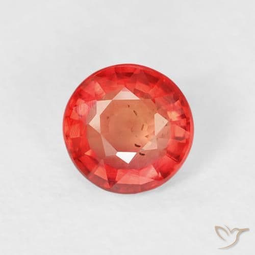 0.61ct Natural Bright Red Sapphire, Round Cut, 5.05 mm