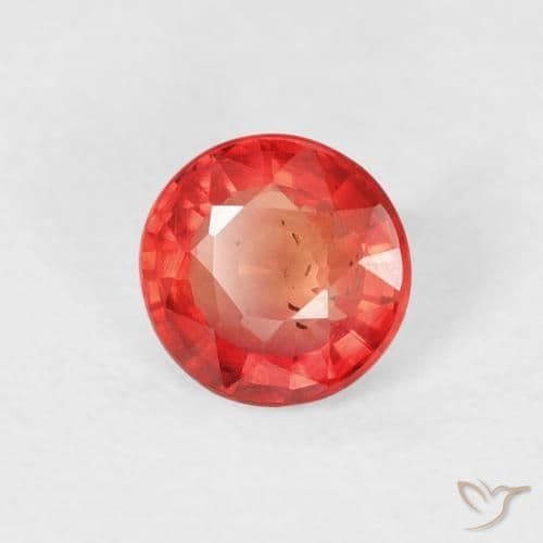 0.61ct Natural Bright Red Sapphire, Round Cut, 5.05 mm