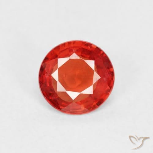 0.61ct Natural Bright Red Sapphire, Round Cut, 5.05 mm