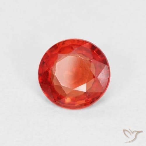 0.52ct Natural Bright Red Sapphire, Round Cut, 5.13 mm