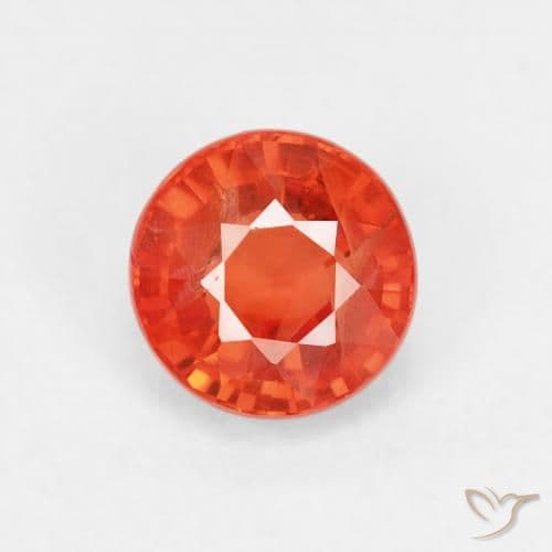 0.77ct Natural Bright Red Sapphire, Round Cut, 5.61 mm