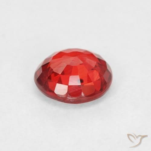 0.73ct Natural Bright Red Sapphire, Round Cut, 5.41 mm
