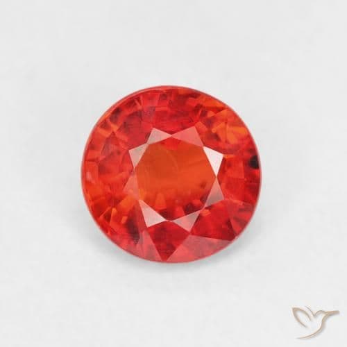 0.78ct Natural Bright Red Sapphire, Round Cut, 5.37 mm
