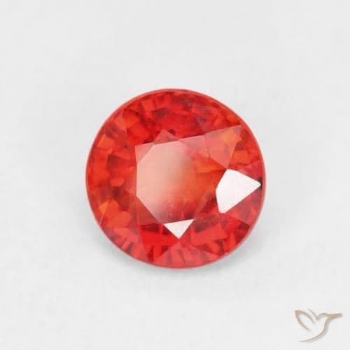 0.78ct Natural Bright Red Sapphire, Round Cut, 5.37 mm