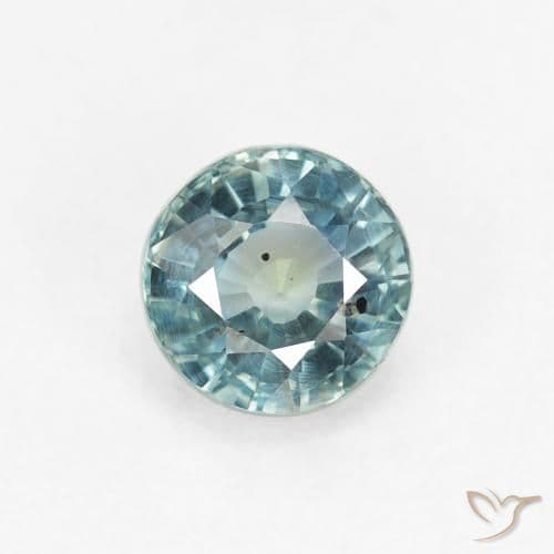 0.85ct Natural Very Light Blue Sapphire, Round Cut, 5.08 mm