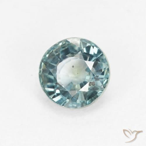 0.85ct Natural Very Light Blue Sapphire, Round Cut, 5.08 mm