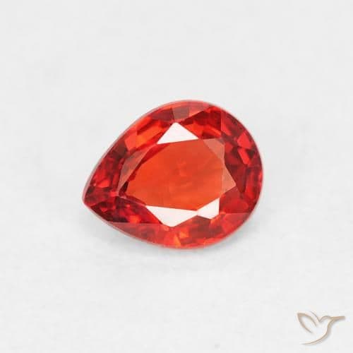 0.39ct Natural Medium Red Sapphire, Pear Shape, 4.8x4 mm