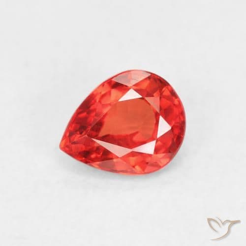 0.39ct Natural Medium Red Sapphire, Pear Shape, 4.8x4 mm