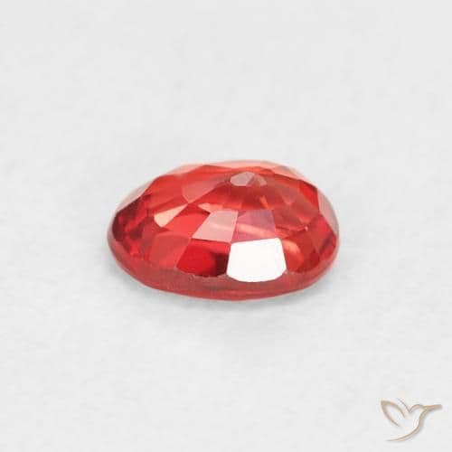 0.42ct Intense Red Orange Sapphire, Oval Cut, 4.9x3.8 mm