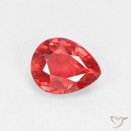 0.48ct Natural Bright Red Sapphire, Pear Shape, 5.1x4.1 mm
