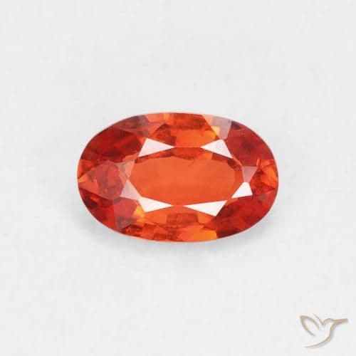 0.56ct Natural Reddish Orange Sapphire, Oval Cut, 6x3.9 mm