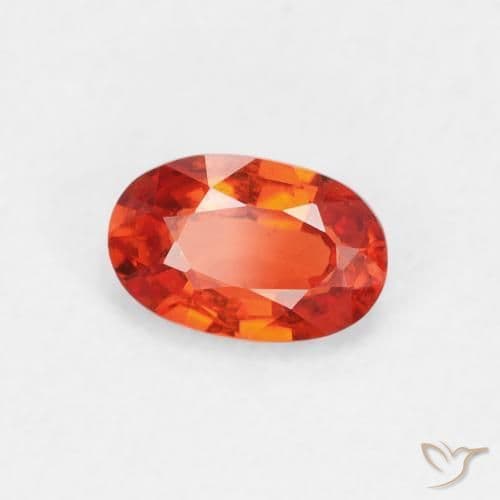 0.56ct Natural Reddish Orange Sapphire, Oval Cut, 6x3.9 mm