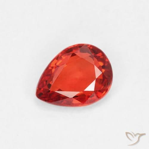 0.75ct Natural Fire Red Sapphire, Pear Shape, 5.1x3.8 mm