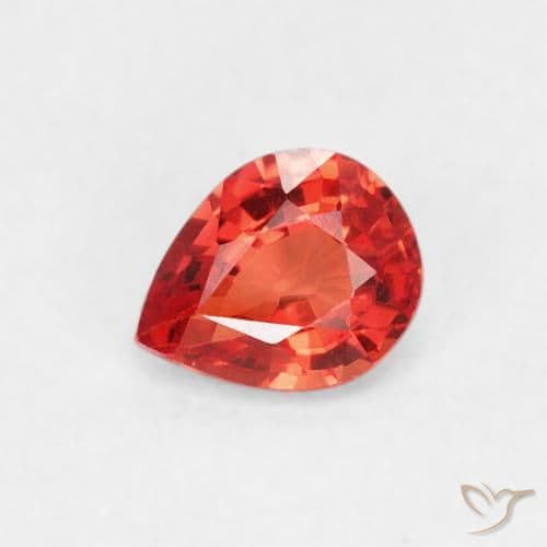 0.43ct Natural Medium Red Sapphire, Pear Shape, 5.1x4.2 mm