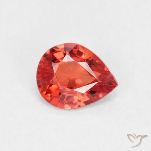 0.43ct Natural Medium Red Sapphire, Pear Shape, 5.1x4.2 mm