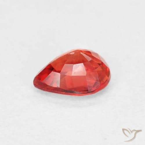 0.43ct Natural Medium Red Sapphire, Pear Shape, 5.1x4.2 mm