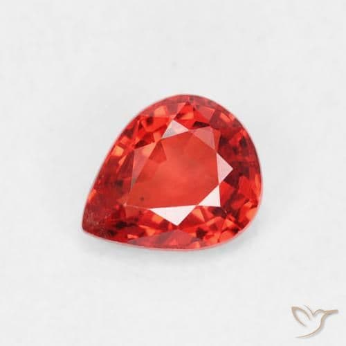 0.44ct Natural Bright Red Sapphire, Pear Shape, 5.2x4.2 mm