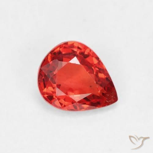 0.44ct Natural Bright Red Sapphire, Pear Shape, 5.2x4.2 mm