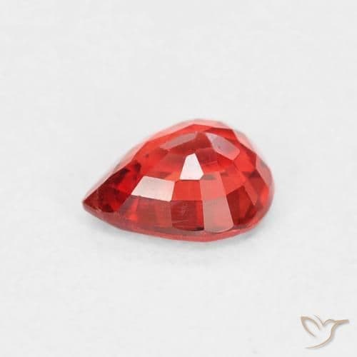 0.44ct Natural Bright Red Sapphire, Pear Shape, 5.2x4.2 mm